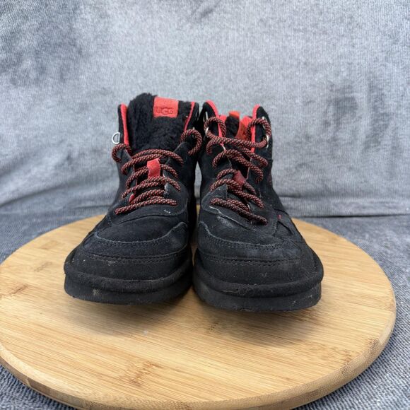 UGG Boots Mens Size 5 Black Red Suede Ankle Lace Up Lined Winter 1134550K main image 6